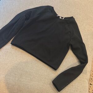 Aerie Offline Black Long Sleeve Waffle Crop Top - XL